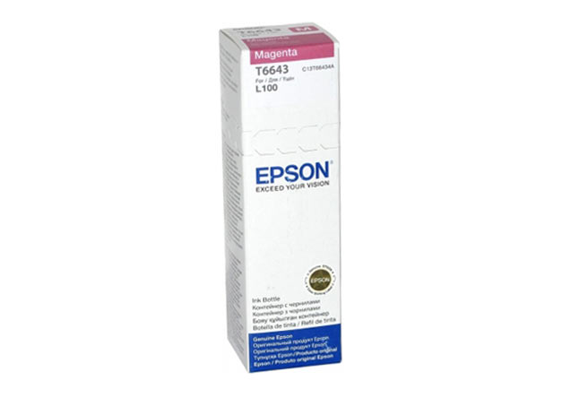 Чернила Epson L100/110/200/210/300/355/550/555 (O)C13T66434A/C13T664398, magenta, 70ml