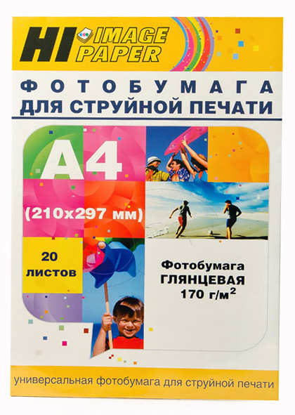 Фотобумага Hi-Image Paper глянцевая односторонняя, A4, 170г/м2, 20 л.