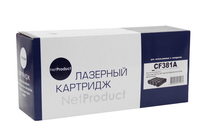 Картридж NetProduct (N-CF381A) для HP CLJ Pro MFPM476dn/dw/nw, №312A, C, 2,7K