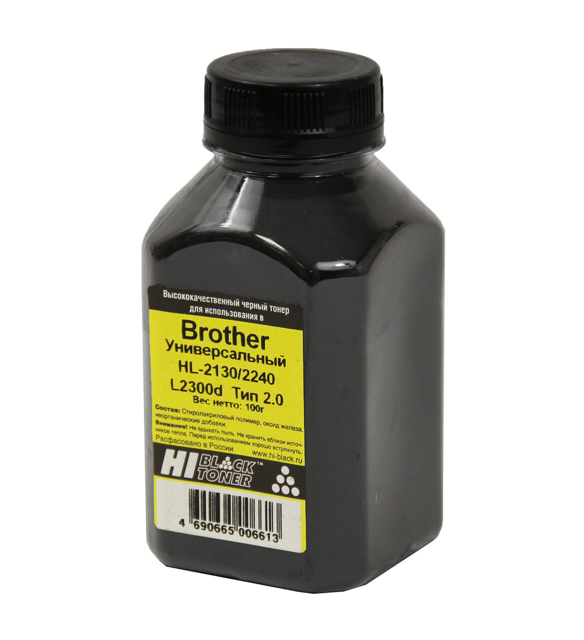 Тонер Hi-Black Универсальный для BrotherHL-2130/2240/L2300d, Тип 2.0, Bk, 100 г, банка