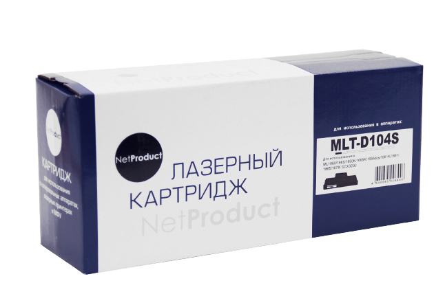 Картридж NetProduct (N-MLT-D104S) для SamsungML-1660/1665/1860/SCX-3200/3205/3207, 1,5K